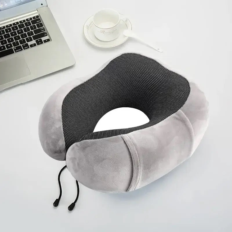 Orthopedic Travel Pillow Neck Pillow for Traveling, Upgraded Travel Neck Pillow for Airplane 100% Pure Memory Foam Travel Pillow for Flight Headrest Sleep, Portable Plane Accessories