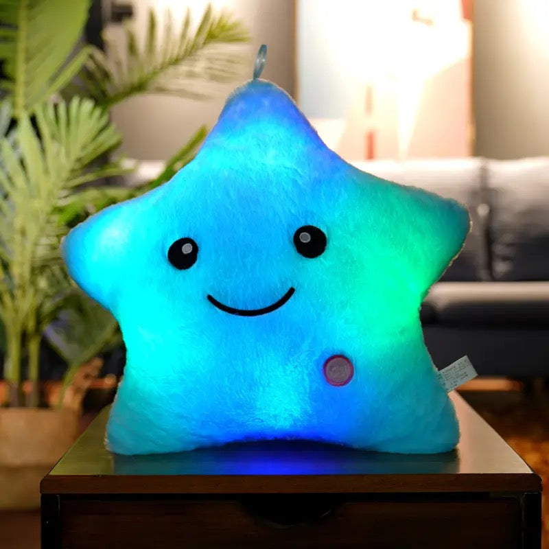 Star Shaped Pillow reative Twinkle Star Glowing LED Night Light Plush Pillows Stuffed Animals Toys Birthday Christmas Holiday Valentines Gifts for Toddlers Girls