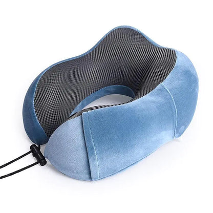 Orthopedic Travel Pillow Neck Pillow for Traveling, Upgraded Travel Neck Pillow for Airplane 100% Pure Memory Foam Travel Pillow for Flight Headrest Sleep, Portable Plane Accessories