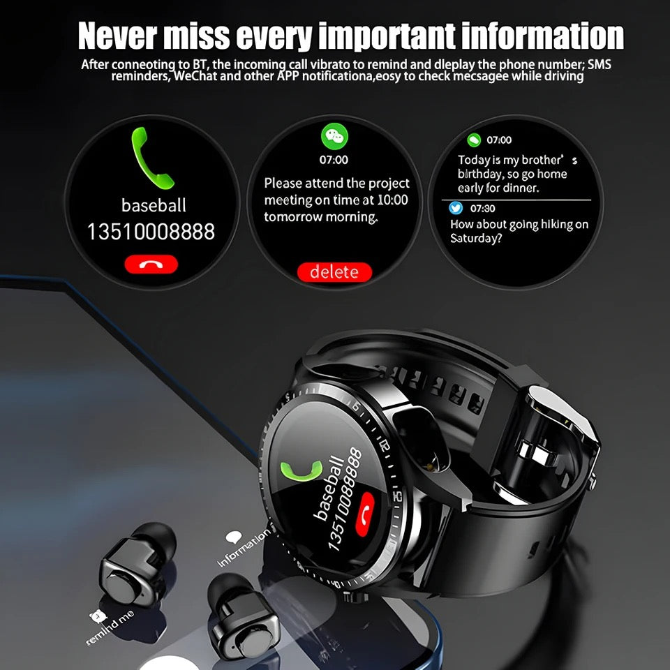 Ear Wireless Stereo Earbuds Smart Watch