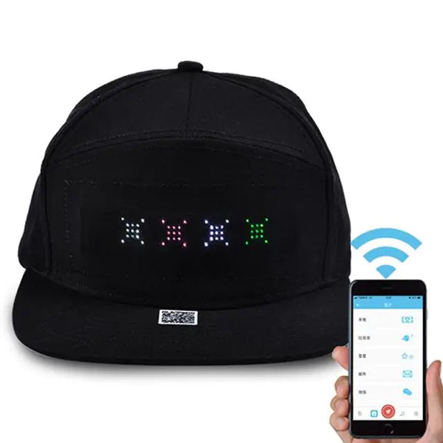 LED Baseball Cap LED Cap, Detachable LED Display Screen Smart Hat Adjustable Cool LED Baseball Cap