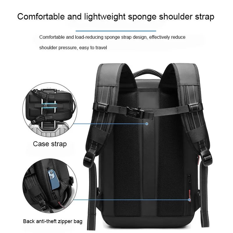 Vacpack Backpack, 60L Expandable Backpack with Vacuum Compression, Water Resistant, Anti Theft Vacpack Travel Vacuum Backpack