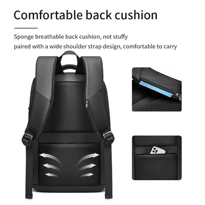 Anti-theft Laptop Backpack Anti-Theft Hard Shell Backpack 15.6-Inch,Expandable Slim Business Travel Laptop Backpack for Men,Water Resistant Black Laptop Bag with USB Port