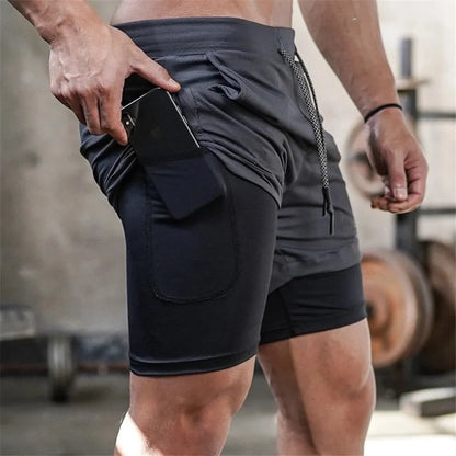 Summer 2-in-1 Men's Gym Fitness Running Shorts