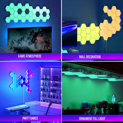 Hexagon LED Wall Light Set