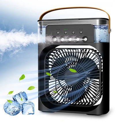 Portable Air Conditioner Fan, Mini Evaporative Air Cooler with 7 Colors LED Light, 1/2/3 H Timer, 3 Wind Speeds and 3 Spray