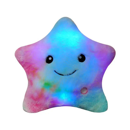 Star Shaped Pillow reative Twinkle Star Glowing LED Night Light Plush Pillows Stuffed Animals Toys Birthday Christmas Holiday Valentines Gifts for Toddlers Girls