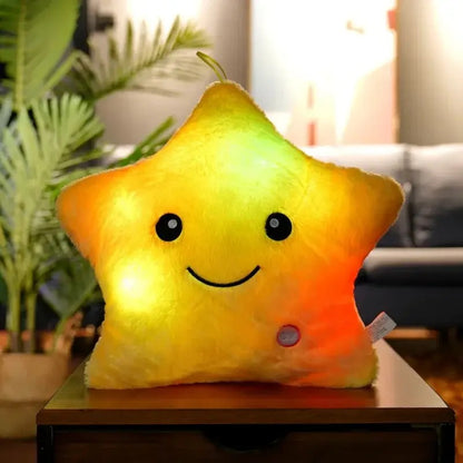 Star Shaped Pillow reative Twinkle Star Glowing LED Night Light Plush Pillows Stuffed Animals Toys Birthday Christmas Holiday Valentines Gifts for Toddlers Girls