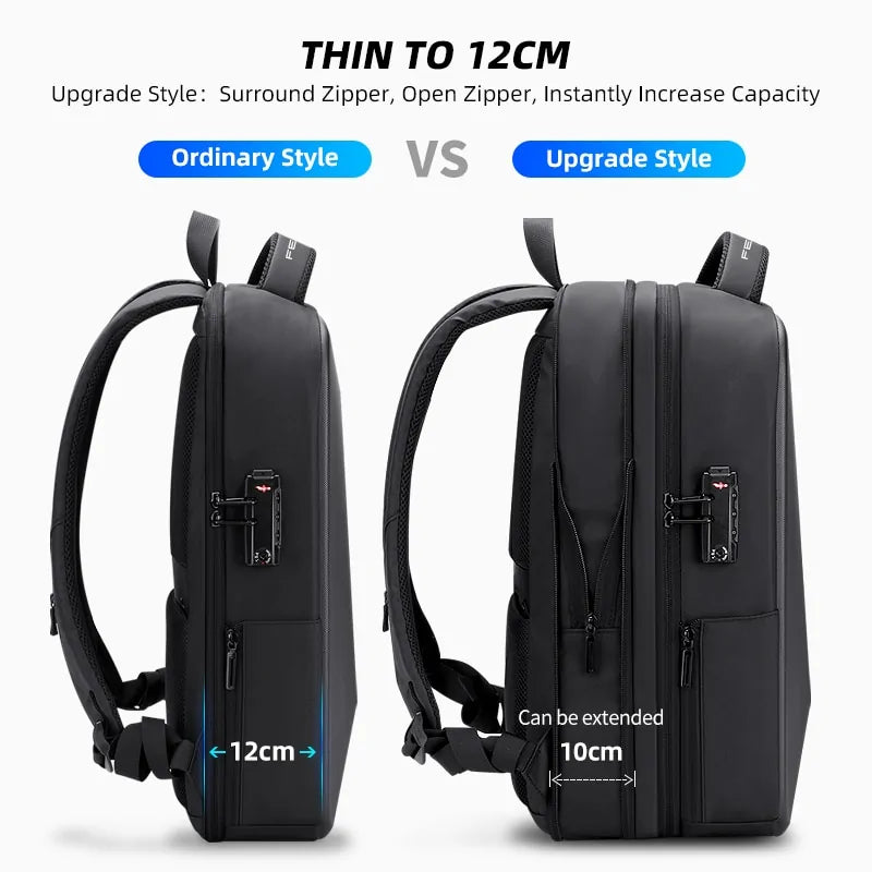 Anti-theft Laptop Backpack Anti-Theft Hard Shell Backpack 15.6-Inch,Expandable Slim Business Travel Laptop Backpack for Men,Water Resistant Black Laptop Bag with USB Port