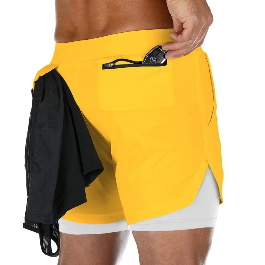 Summer 2-in-1 Men's Gym Fitness Running Shorts