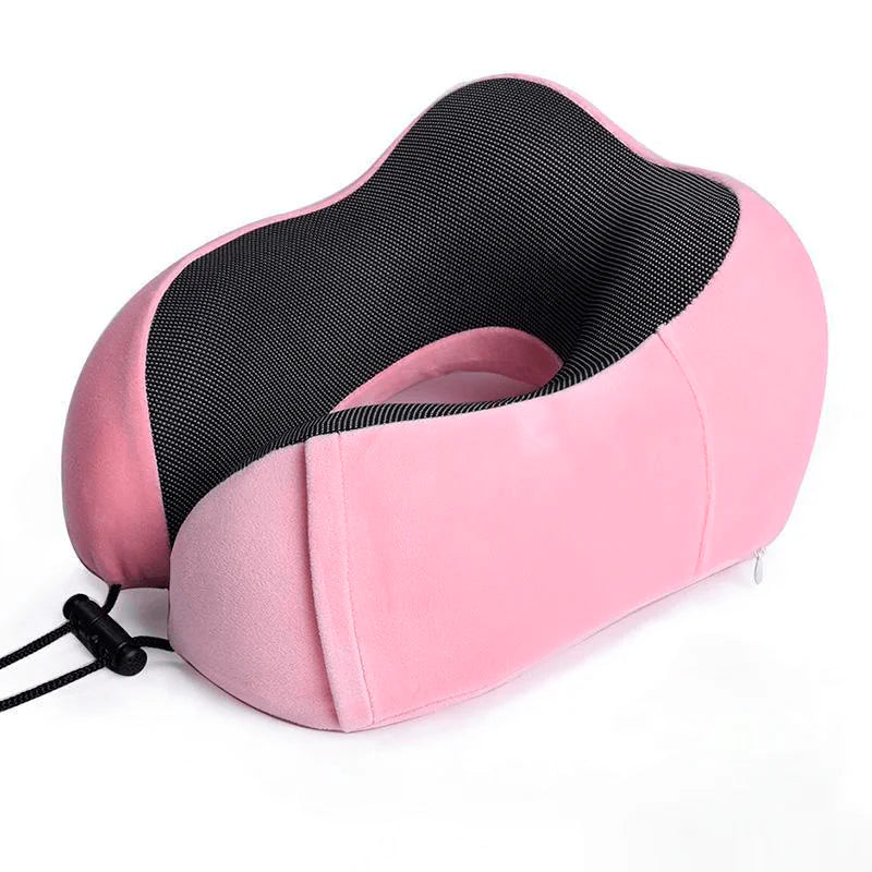 Orthopedic Travel Pillow Neck Pillow for Traveling, Upgraded Travel Neck Pillow for Airplane 100% Pure Memory Foam Travel Pillow for Flight Headrest Sleep, Portable Plane Accessories