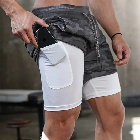 Summer 2-in-1 Men's Gym Fitness Running Shorts