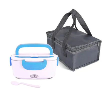 Electric Heated Lunch Box Electric Lunch Box Food Heater, 3 in 1 Ultra Quick Heated Lunch Boxes for Adults, 12V/24V/110V Portable Food Warmer for Car/Truck/Office With Fork Spoon and Insulated Carry Bag