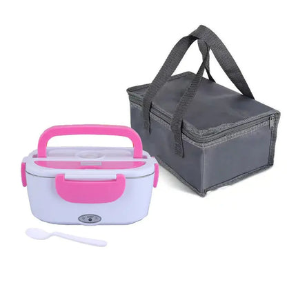 Electric Heated Lunch Box Electric Lunch Box Food Heater, 3 in 1 Ultra Quick Heated Lunch Boxes for Adults, 12V/24V/110V Portable Food Warmer for Car/Truck/Office With Fork Spoon and Insulated Carry Bag