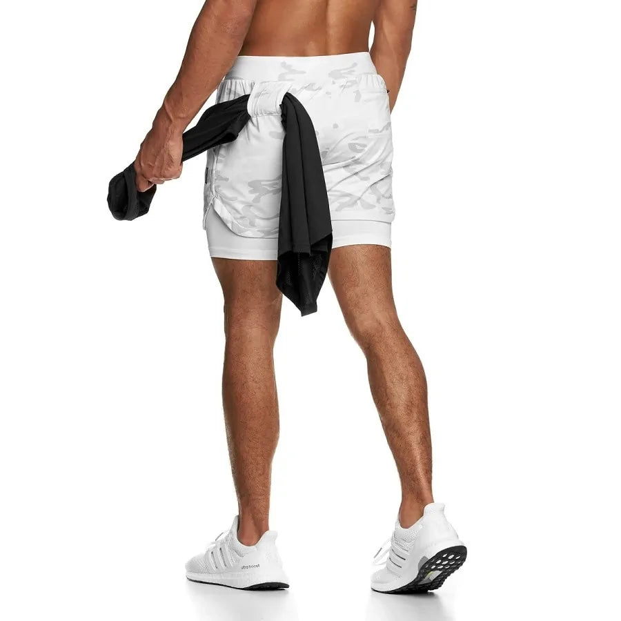 Summer 2-in-1 Men's Gym Fitness Running Shorts