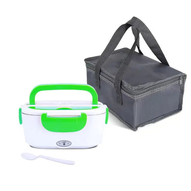 Electric Heated Lunch Box Electric Lunch Box Food Heater, 3 in 1 Ultra Quick Heated Lunch Boxes for Adults, 12V/24V/110V Portable Food Warmer for Car/Truck/Office With Fork Spoon and Insulated Carry Bag