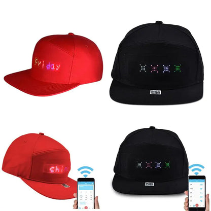 LED Baseball Cap LED Cap, Detachable LED Display Screen Smart Hat Adjustable Cool LED Baseball Cap