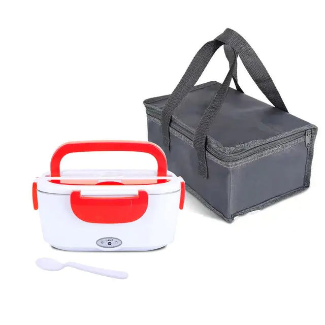 Electric Heated Lunch Box Electric Lunch Box Food Heater, 3 in 1 Ultra Quick Heated Lunch Boxes for Adults, 12V/24V/110V Portable Food Warmer for Car/Truck/Office With Fork Spoon and Insulated Carry Bag