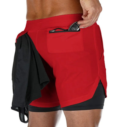 Summer 2-in-1 Men's Gym Fitness Running Shorts