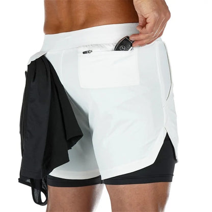 Summer 2-in-1 Men's Gym Fitness Running Shorts