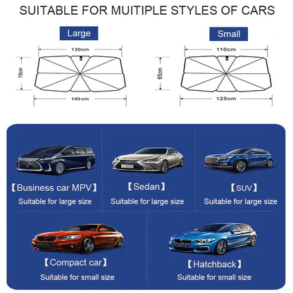 Car Sunshade Umbrella Style Front Glass Sunscreen Heat Insulation