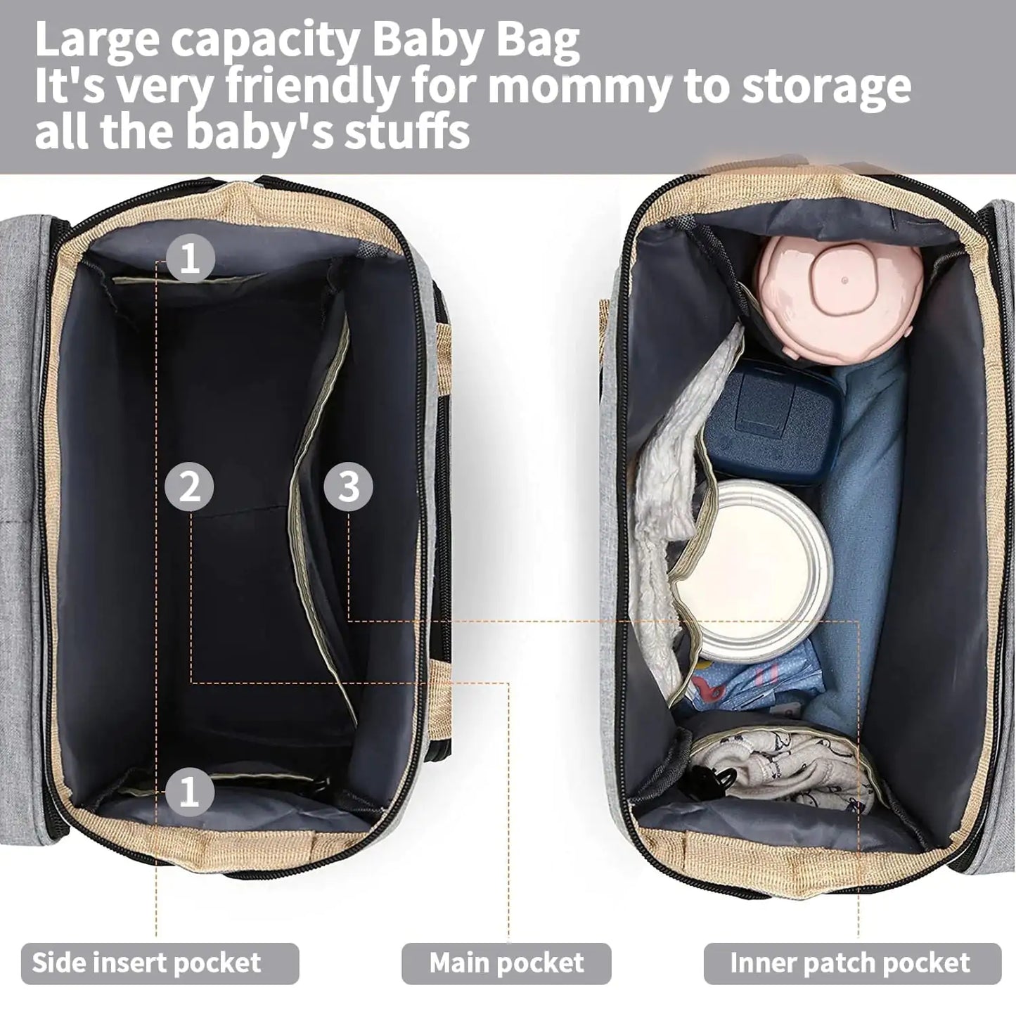 Baby Diaper Bag Nappy Stroller  For Baby Bag Backpack, Multifunction Travel Pack Maternity Baby Changing Bags, Large Capacity, Waterproof