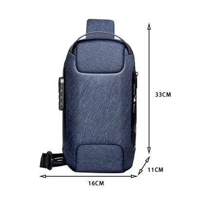 Anti Theft Sling Bag Shoulder Crossbody Backpack Waterproof Chest Bag with USB Charging Port Lightweight Casual