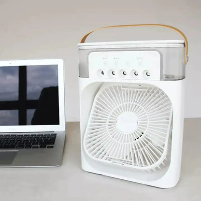 Portable Air Conditioner Fan, Mini Evaporative Air Cooler with 7 Colors LED Light, 1/2/3 H Timer, 3 Wind Speeds and 3 Spray