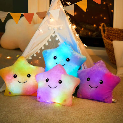 LED Star PillowLED Twinkle Star Soft Plush Pillow Toys Glowing Stuffed Star Light up Pillow Plush with Colorful Night Lights Birthday Gift for Kids