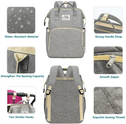 Diaper Baby Bag Bag Backpack - Baby Essentials, Travel Essentials Baby Bag with Changing Pad, Stroller Straps & Pacifier Case - Unisex