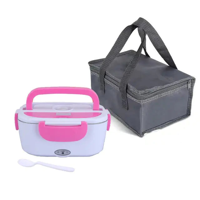 Electric Heated Lunch Box Electric Lunch Box Food Heater, 3 in 1 Ultra Quick Heated Lunch Boxes for Adults, 12V/24V/110V Portable Food Warmer for Car/Truck/Office With Fork Spoon and Insulated Carry Bag