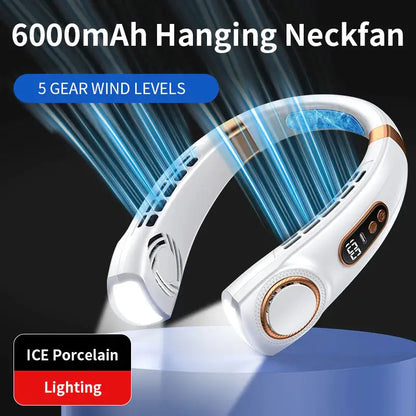 Neck Fan with LED Lights and Fast Charging